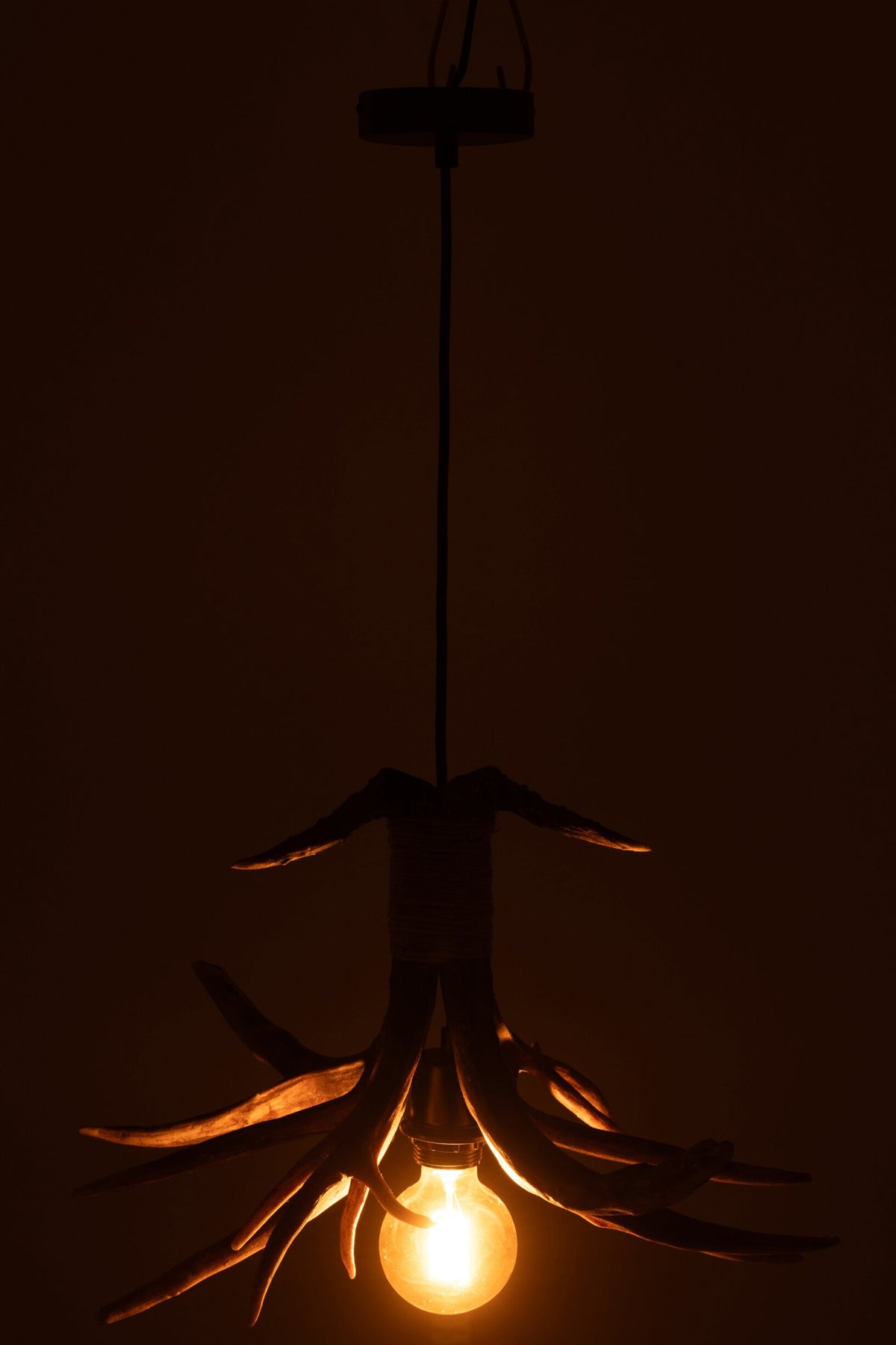 Ceiling light antler polyresin brown small