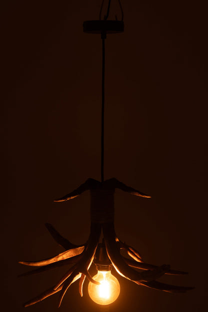 Ceiling light antler polyresin brown small