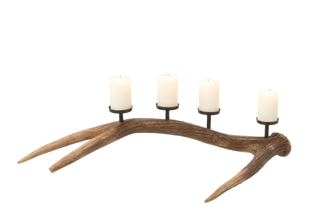 Kaarshouder Antlers Polyresin Bruin Small