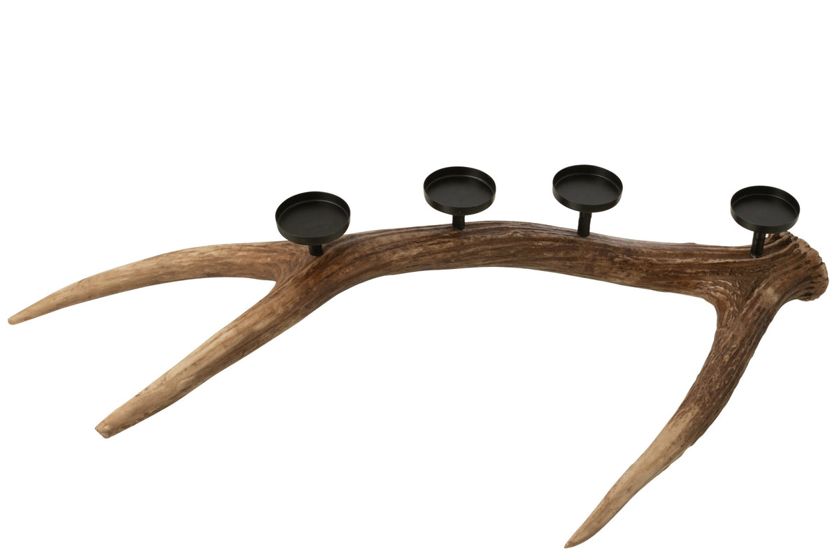 Kaarshouder Antlers Polyresin Bruin Small