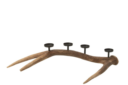 Kaarshouder Antlers Polyresin Bruin Small
