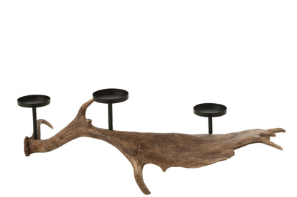 Kaarshouder Antlers Polyresin Bruin Large