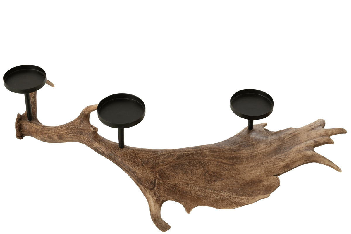 Kaarshouder Antlers Polyresin Bruin Large
