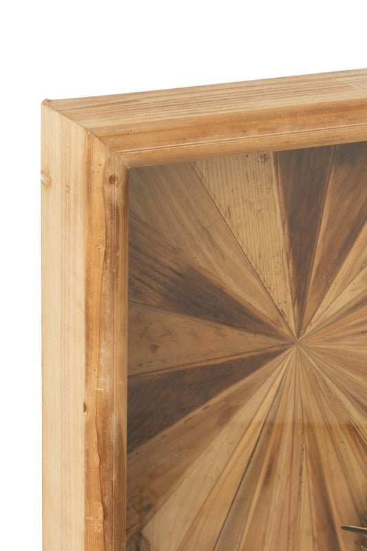 Wall Clock Square MDF Natural Large