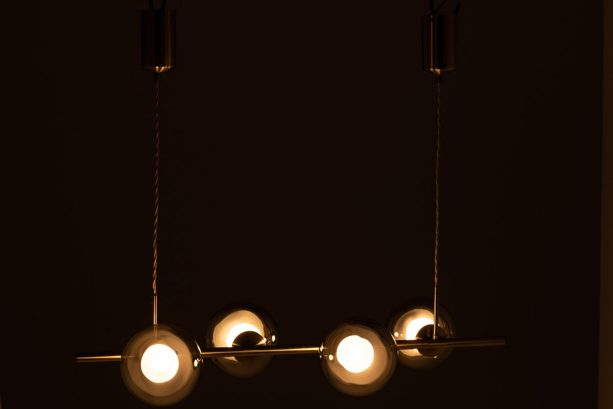 Pendant light Yuks 4 lights steel gold