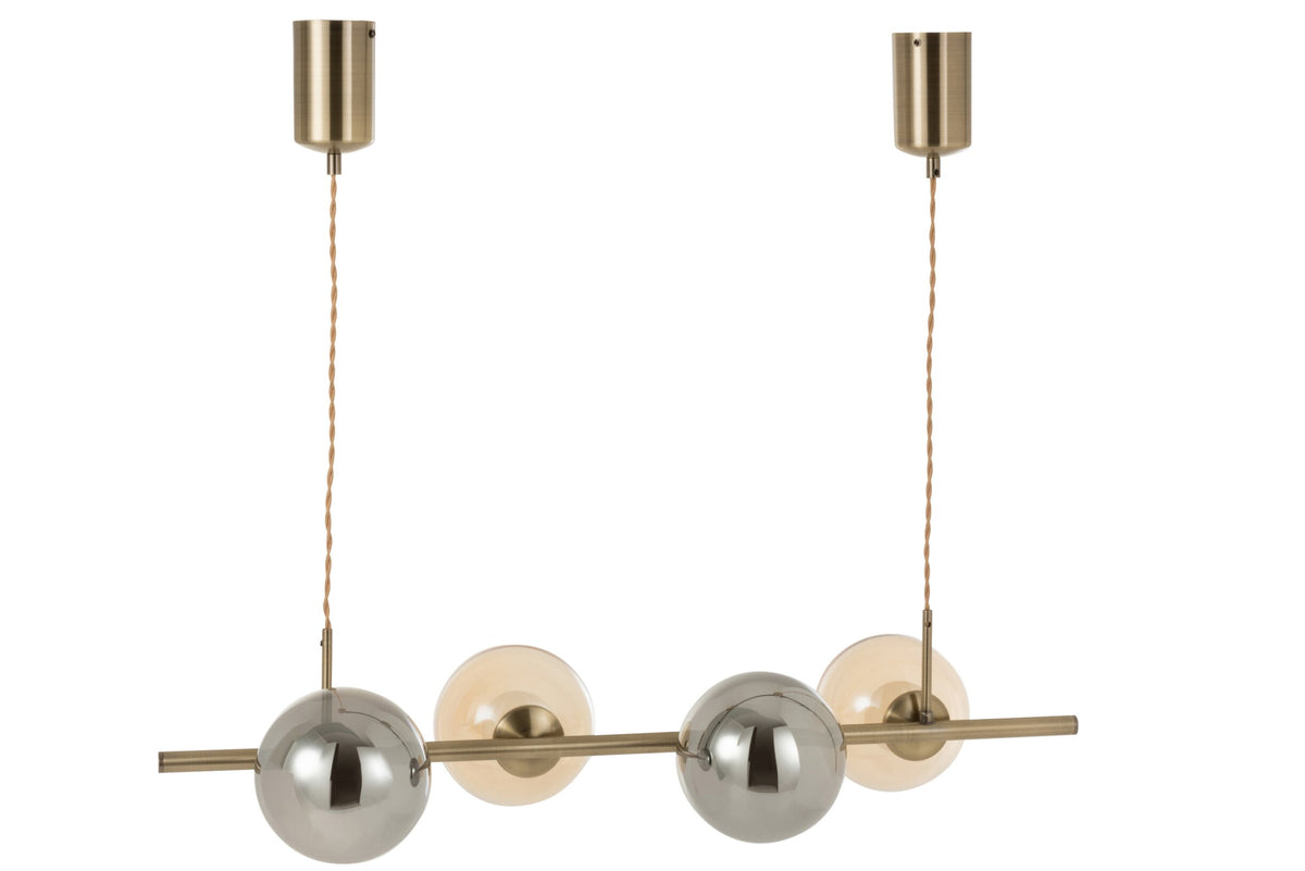 Pendant light Yuks 4 lights steel gold