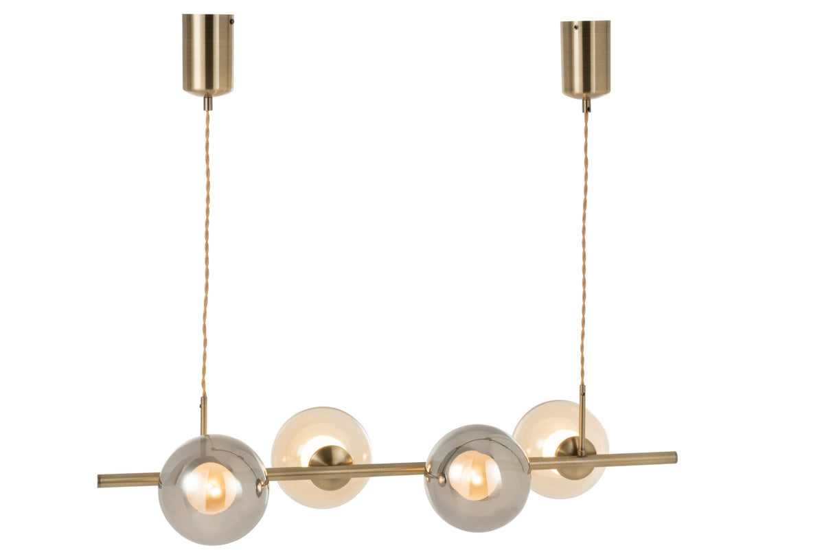 Pendant light Yuks 4 lights steel gold