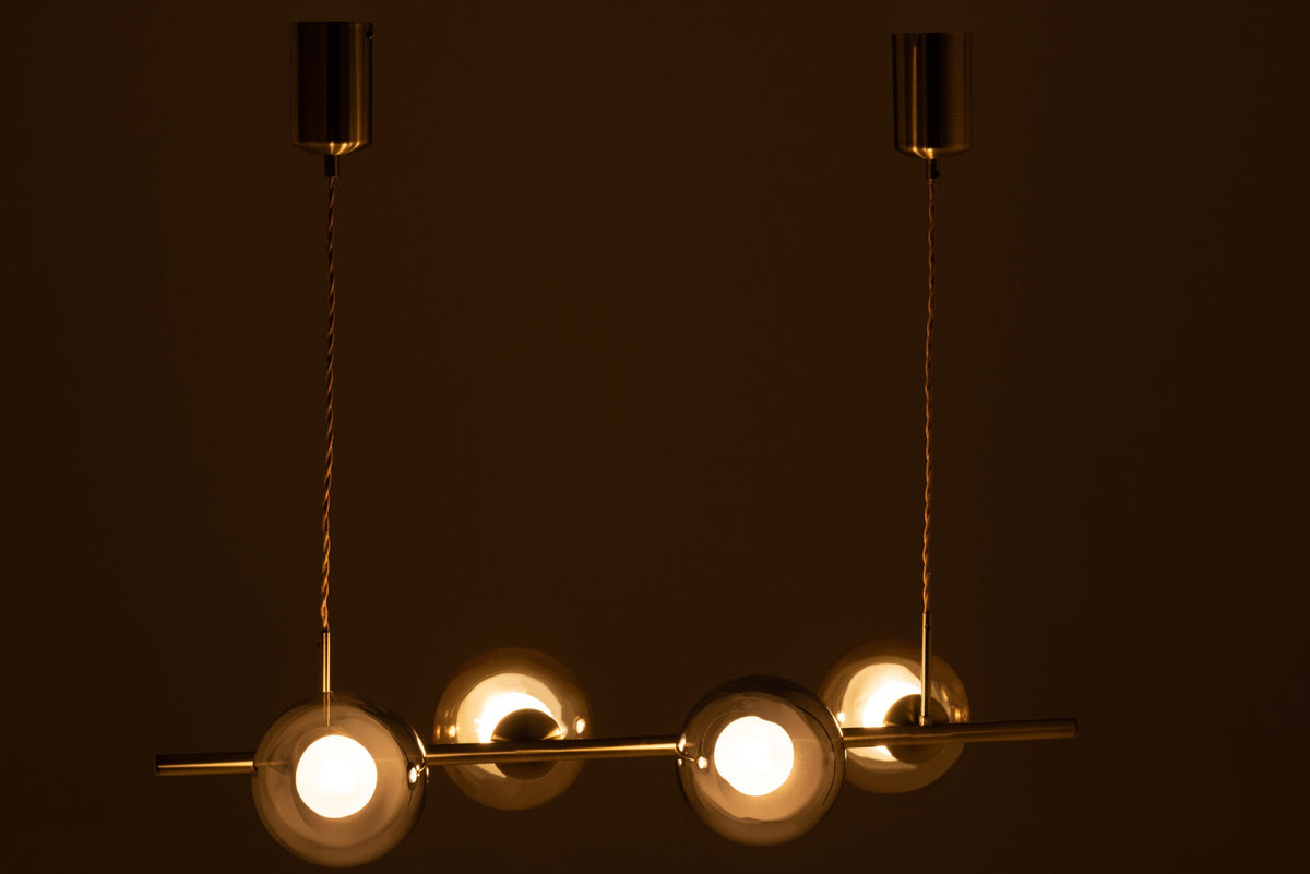 Pendant light Yuks 4 lights steel gold