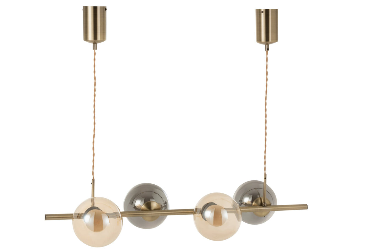 Pendant light Yuks 4 lights steel gold