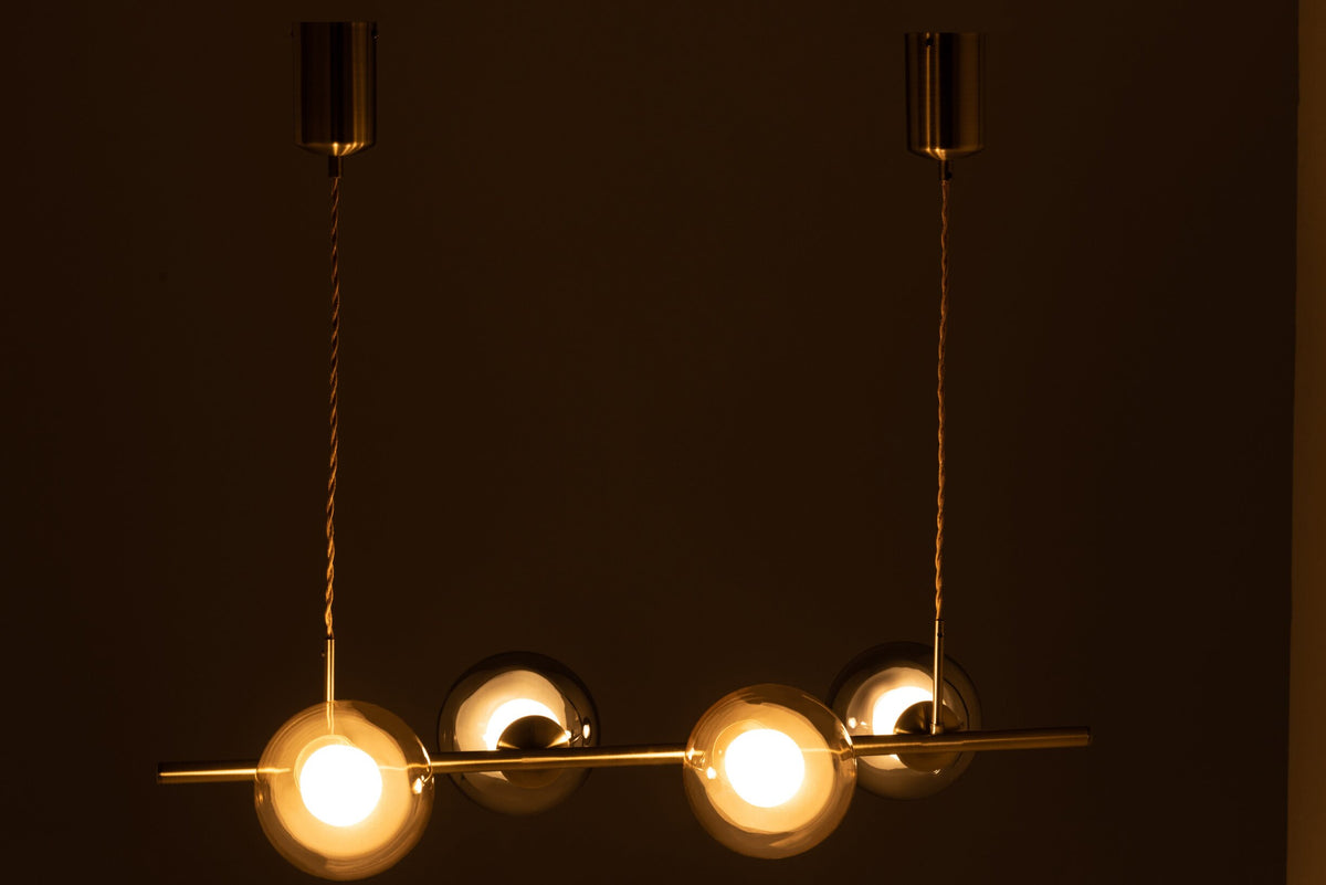 Pendant light Yuks 4 lights steel gold