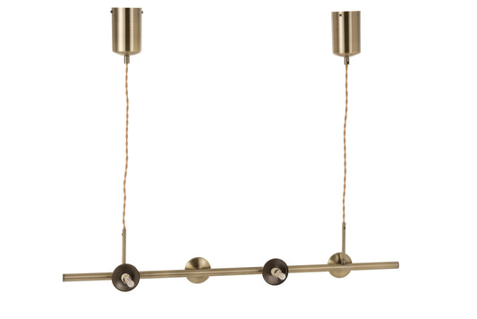 Hanglamp Yuks 4 lampen staal goud