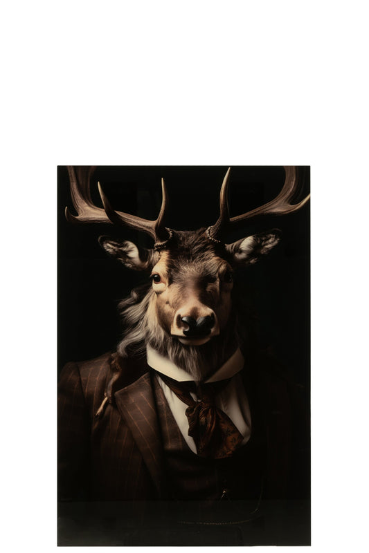 Wall Decoration Deer Suit Glass Multicolored