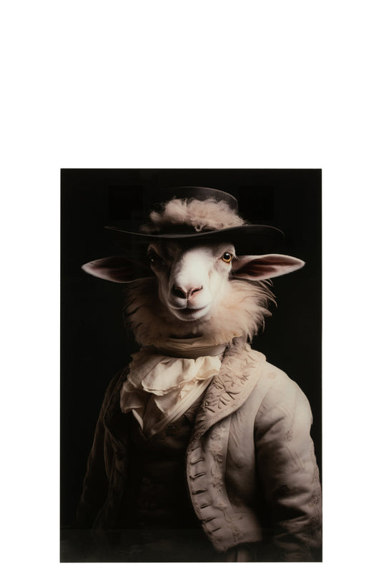 Wall Decoration Sheep Suit Glass Multicolored