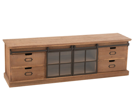 TV Stand Mia Fir Wood Natural