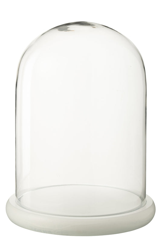 Decoratief stolp pot glas wit groot