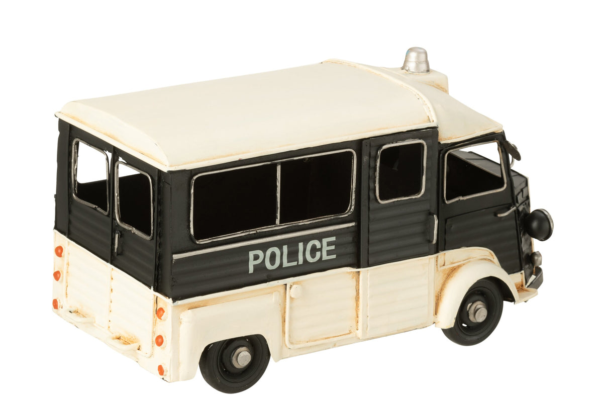 Police Bus Antique Metal Black/Off-White