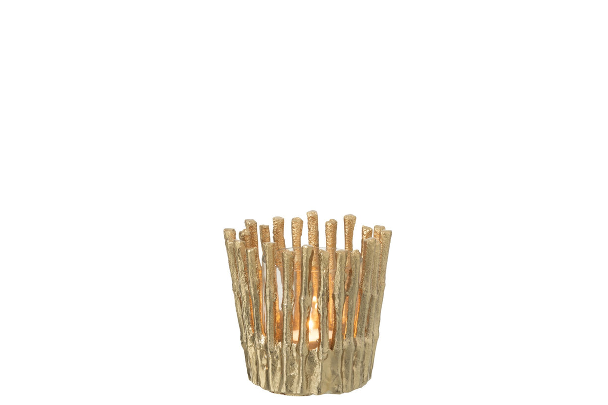 Kaarshouder Aluminium Goudkleurig Small