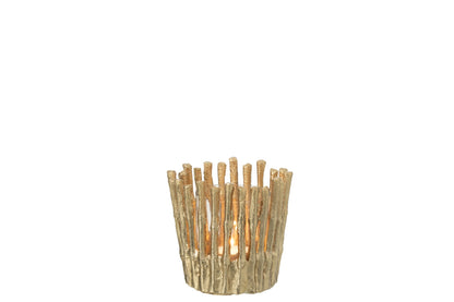 Kaarshouder Aluminium Goudkleurig Small