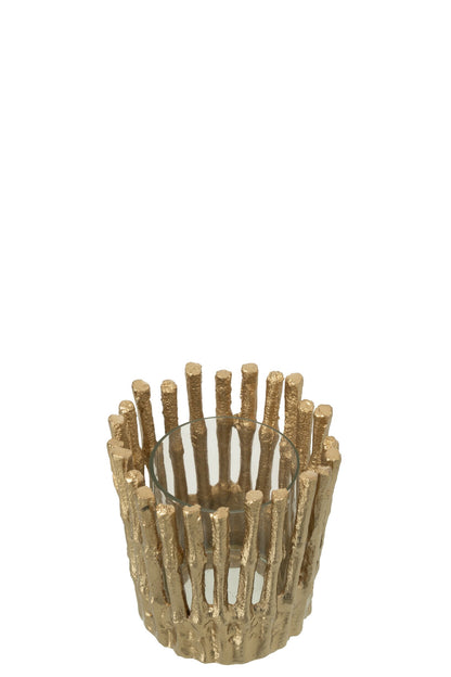 Kaarshouder Aluminium Goudkleurig Small