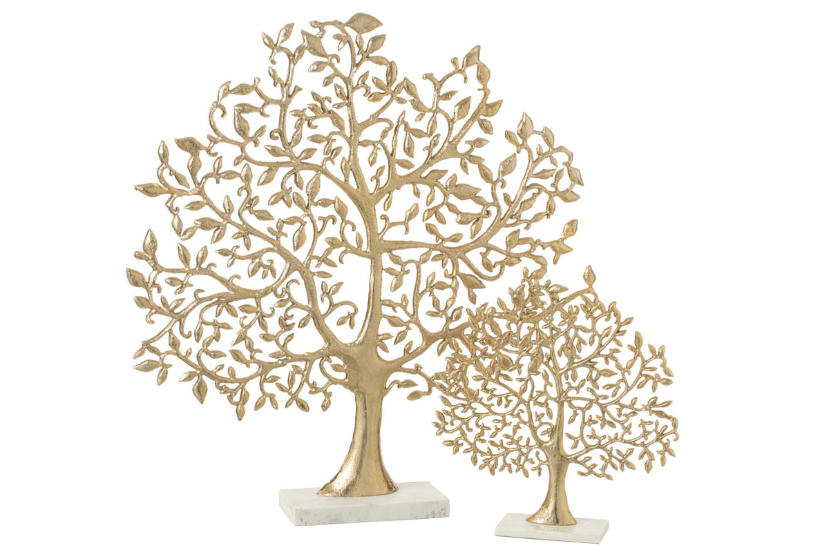 Tree Leaf Aluminium Gold Colored Large