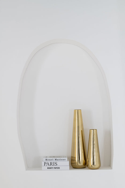 Floor Vase Aluminium Gold Colored Small