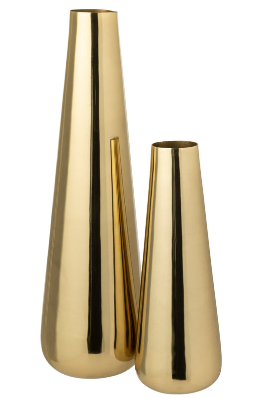 Floor Vase Aluminium Gold Colored Large