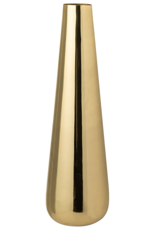 Floor Vase Aluminium Gold Colored Large