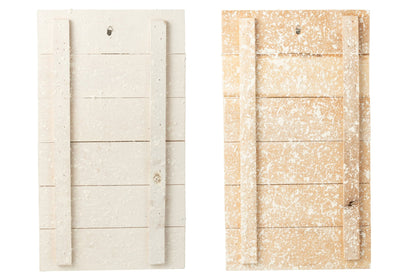 Wall Decoration Christmas Tree Cotton Natural/White Assortment Of 2