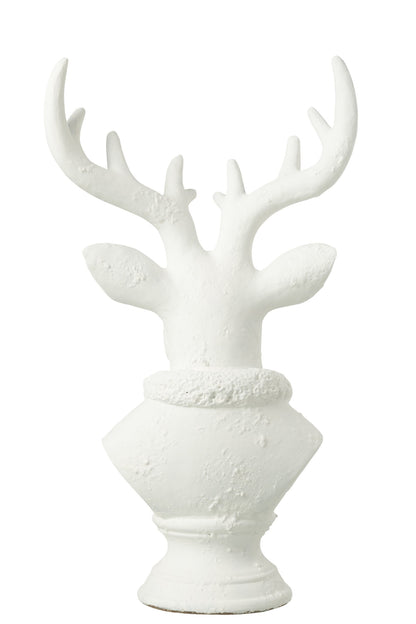 Deer Polyresin White Large