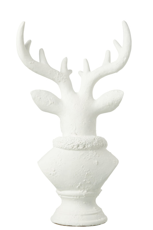 Deer Polyresin White Large