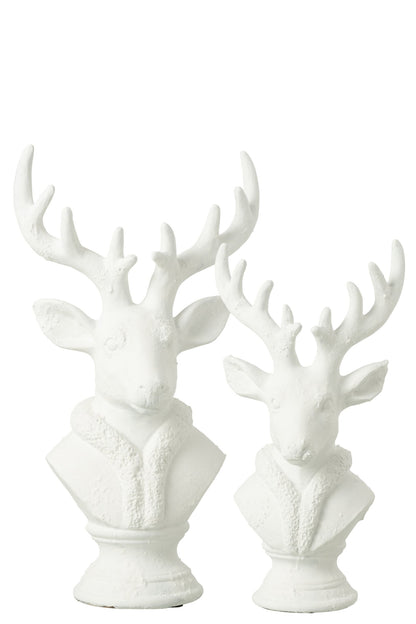 Deer Polyresin White Large