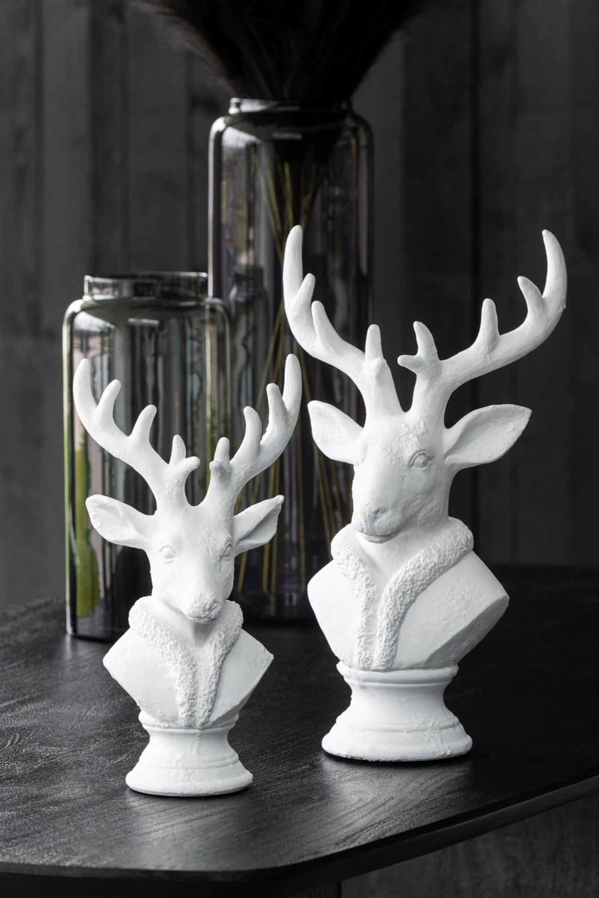 Deer Polyresin White Large