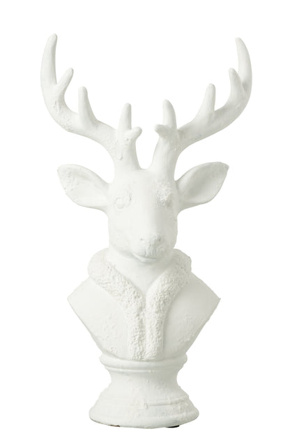 Deer Polyresin White Large