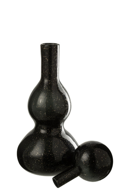 Bottle + Stop Carol Glass Black Small