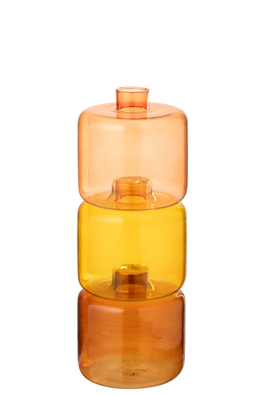 Vase Round Glass Orange/Burgundy Small ass3