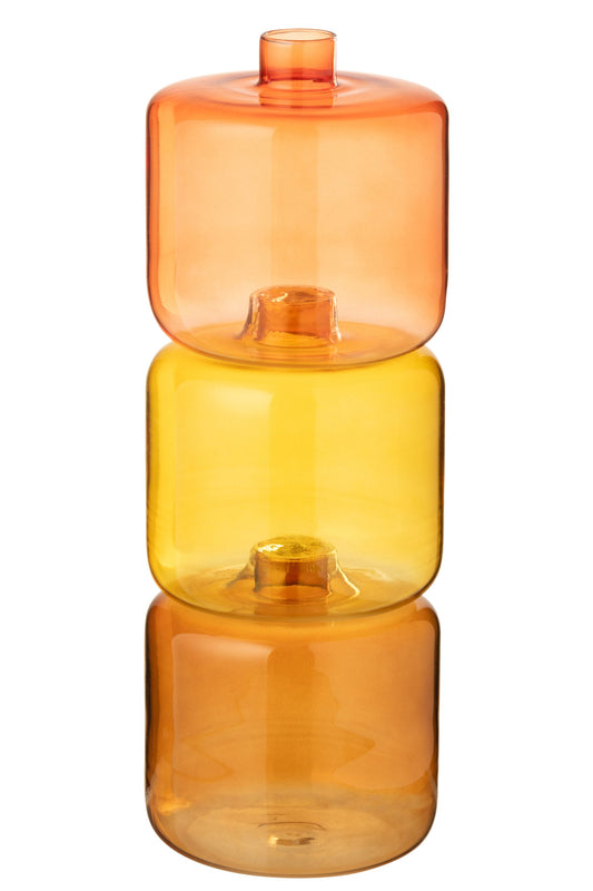 Vase Round Glass Orange/Burgundy Large ass3