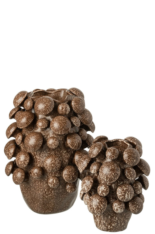 Vase Fungi Clay Brown Large