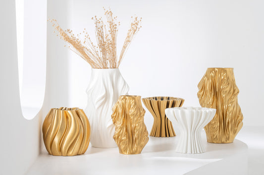 Vase 3d Printing Irregular Stoneware White