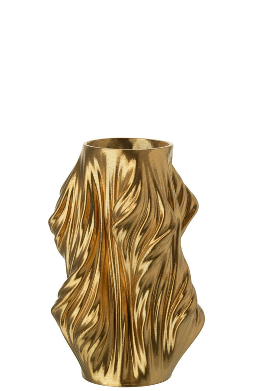 Vase 3d Printing Irregular Stoneware Gold Small