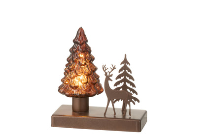 Tree LED Winter Iron Rust Brown/Brown