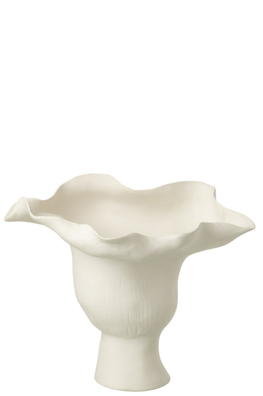 Vase Wide Helix Irregular Ceramic White