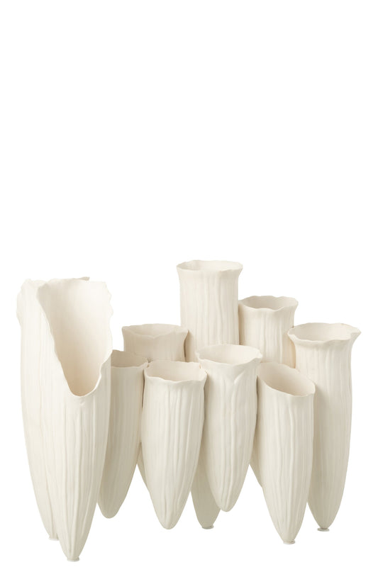 Vase Soliflore Helix Cylinder Ceramic White