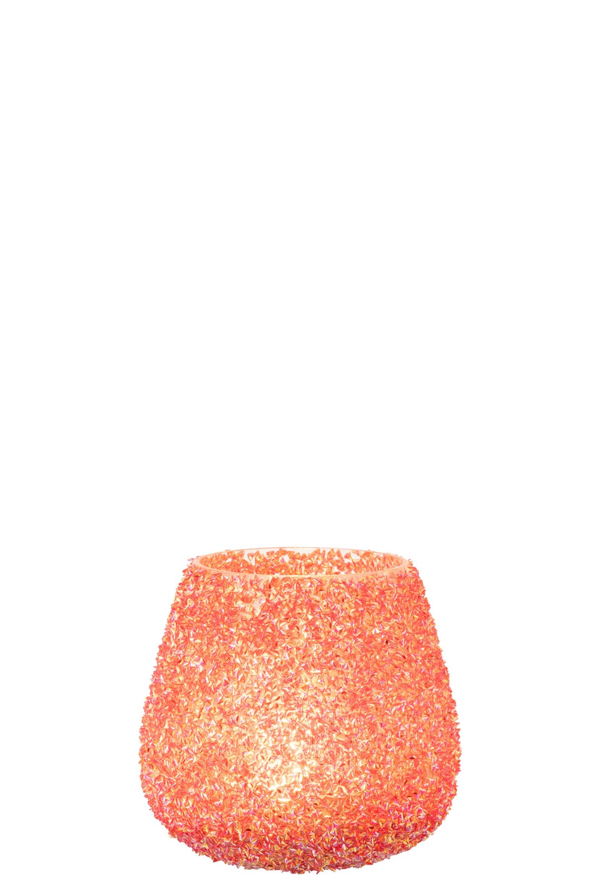 Kaarshouder Kralen Glas Donkeroranje Medium