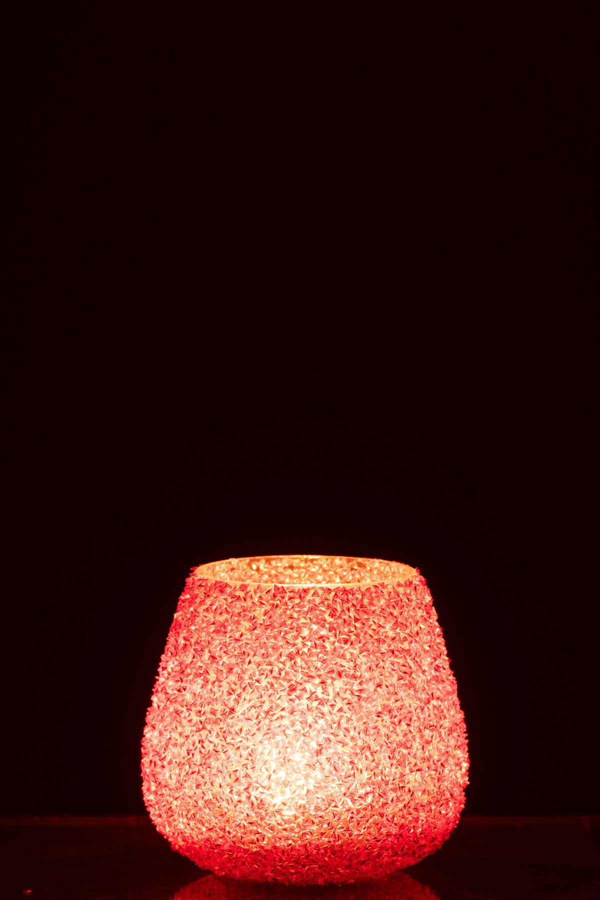 Kaarshouder Kralen Glas Donkeroranje Medium