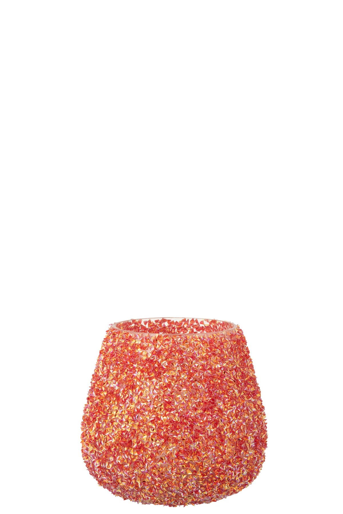 Kaarshouder Kralen Glas Donkeroranje Medium