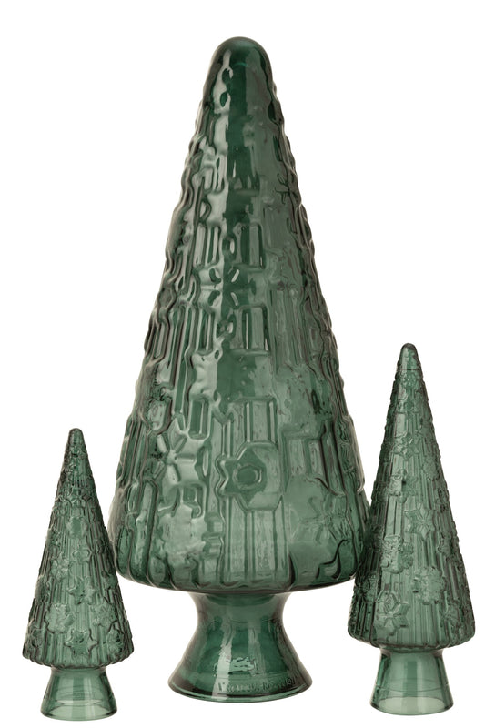 Christmas Tree Cone Glass Dark Green Large