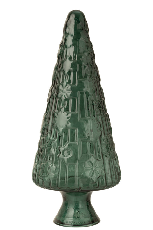 Christmas Tree Cone Glass Dark Green Large