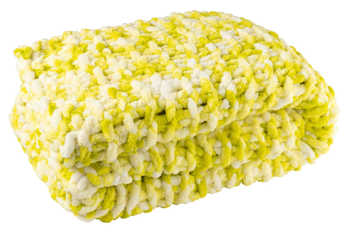 Blanket Knitted Polyester Green/White