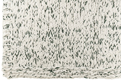Blanket Knitted Polyester White/Dark Green