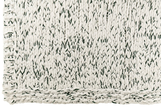 Blanket Knitted Polyester White/Dark Green